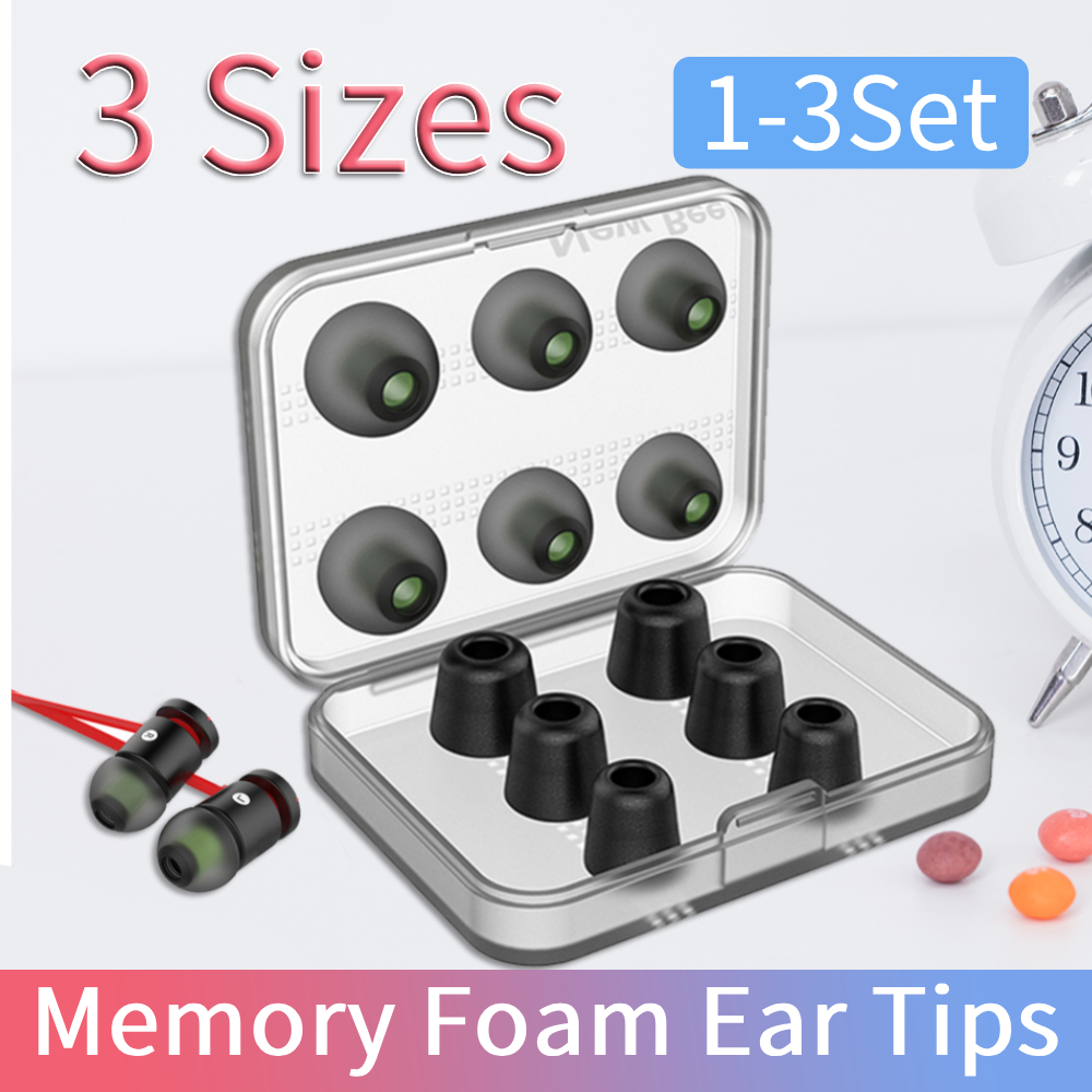 1-3Set Memory Foam Ear Tips  w - Earphone Foam Tip recension och pris