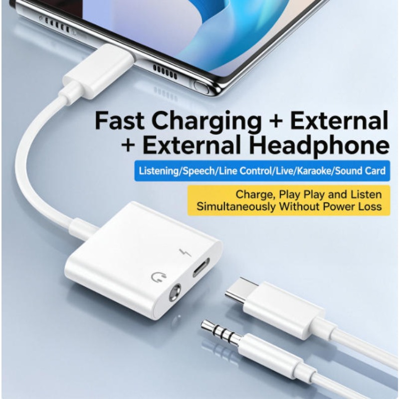 Audio Adapter For iPhone 14 13 - Earphone Splitter Jack recension och pris