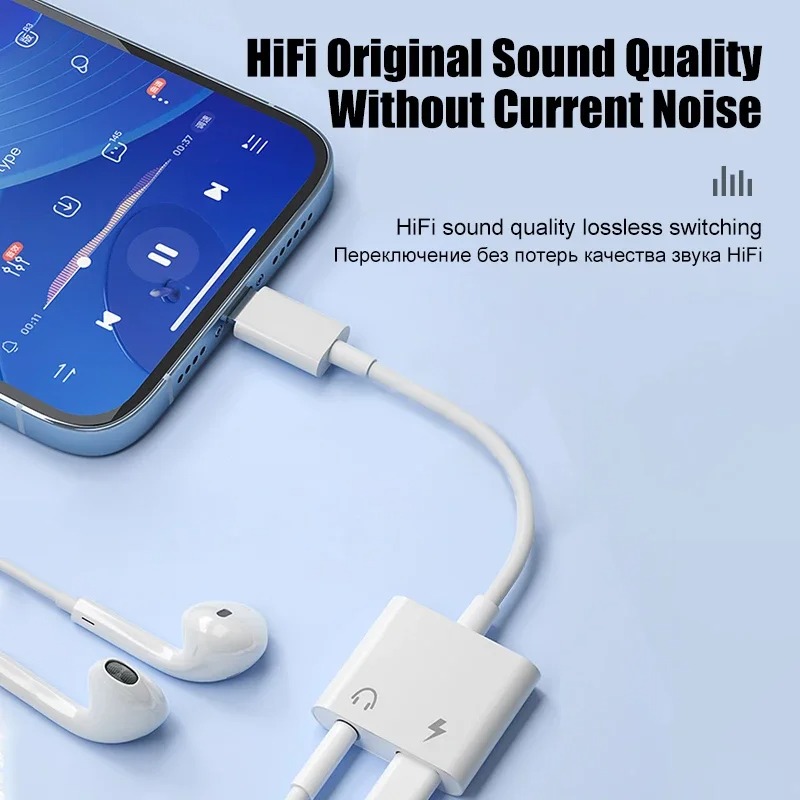 Audio Adapter For iPhone 14 13 - Earphone Splitter Jack recension och pris